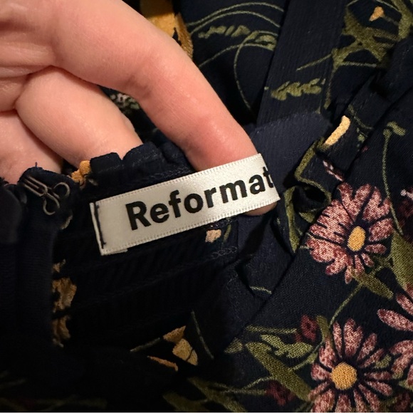 Reformation Black Floral Maxi Dress with Yellow Accents - Picture 5 of 14